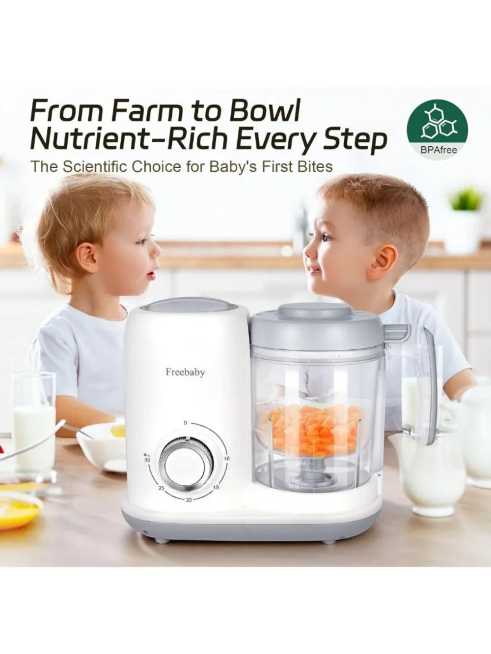 4-in-1 Baby Food Maker & Steamer, One-Step Processor, BPA-Free, 400ml Capacity